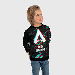 Свитшот детский Apex Legends в стиле glitch и баги графики на темн, цвет: 3D-черный — фото 2