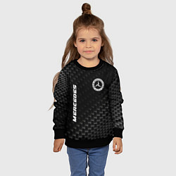 Свитшот детский Mercedes карбоновый фон, цвет: 3D-черный — фото 2