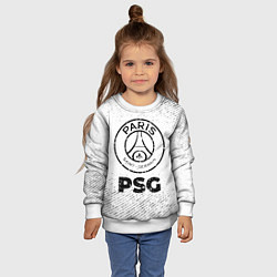Свитшот детский PSG с потертостями на светлом фоне, цвет: 3D-белый — фото 2