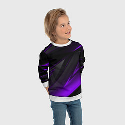 Свитшот детский Черно-фиолетовая геометрическая абстракция, цвет: 3D-белый — фото 2