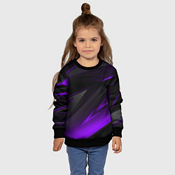 Свитшот детский Черно-фиолетовая геометрическая абстракция, цвет: 3D-черный — фото 2