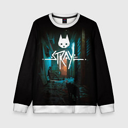 Свитшот детский Stray кот в ночи, цвет: 3D-белый