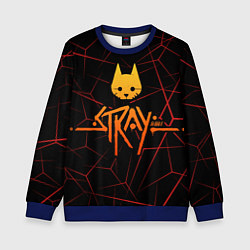 Свитшот детский Stray cat игра блуждающий кот, цвет: 3D-синий