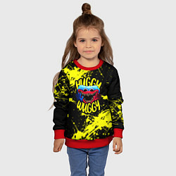 Свитшот детский Хагги Вагги желтые брызги краски, цвет: 3D-красный — фото 2