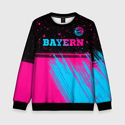 Свитшот детский Bayern - neon gradient: символ сверху, цвет: 3D-черный