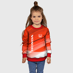 Свитшот детский Хонда - Красно-белая абстракция, цвет: 3D-красный — фото 2