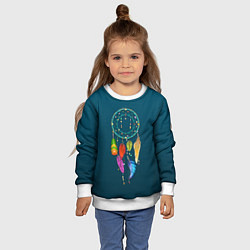 Свитшот детский Ловец снов - индейский амулет, цвет: 3D-белый — фото 2