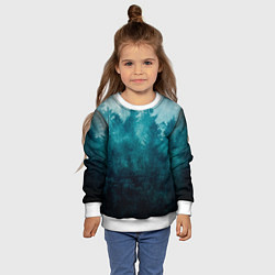 Свитшот детский Темный хвойный лес, цвет: 3D-белый — фото 2