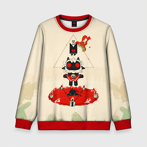 Детский свитшот Cult of the lamb art / 3D-Красный – фото 1