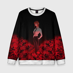 Свитшот детский Человек-бензопила: Макима Демон контроля, цвет: 3D-белый