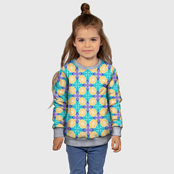 Свитшот детский Мозаика лепестки, цвет: 3D-меланж — фото 2