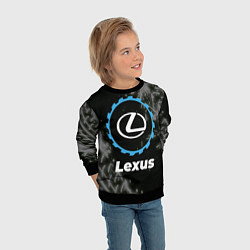 Свитшот детский Lexus в стиле Top Gear со следами шин на фоне, цвет: 3D-черный — фото 2