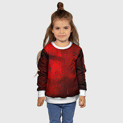 Свитшот детский Абстрактный красный дым и брызги тёмной краски, цвет: 3D-белый — фото 2