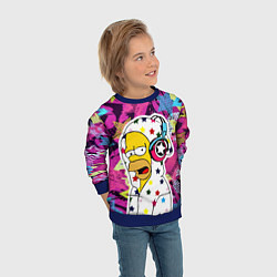 Свитшот детский Гомер Симпсон в звёздном балахоне!, цвет: 3D-синий — фото 2