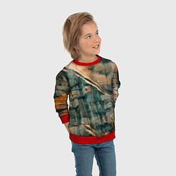 Свитшот детский Абстрактное множество красок и разломов на поверхн, цвет: 3D-красный — фото 2