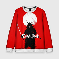 Детский свитшот Самурай С Катаной На Красном Фоне