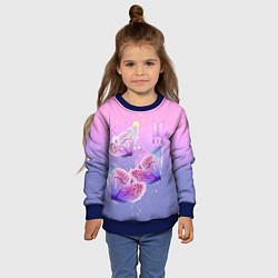 Свитшот детский BTS красивые бабочки, цвет: 3D-синий — фото 2