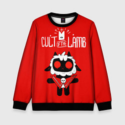Свитшот детский Cult of the Lamb ягненок, цвет: 3D-черный