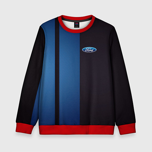 Детский свитшот Ford - три полосы / 3D-Красный – фото 1