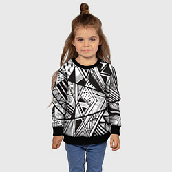 Свитшот детский Черно белый узор, цвет: 3D-черный — фото 2