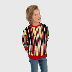 Свитшот детский Геометрические цветные фигуры полосы geometry, цвет: 3D-красный — фото 2