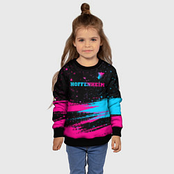 Свитшот детский Hoffenheim - neon gradient: символ сверху, цвет: 3D-черный — фото 2
