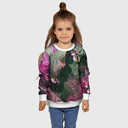 Свитшот детский Абстрактные краски и силуэты, цвет: 3D-белый — фото 2