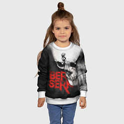 Свитшот детский Berserk - Череп с клеймом жертвы, цвет: 3D-белый — фото 2