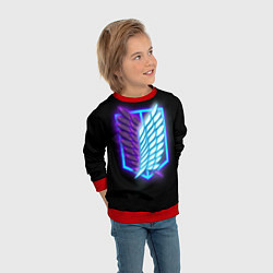 Свитшот детский Attack on Titan neon logo, цвет: 3D-красный — фото 2