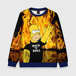 Свитшот детский Homer Simpson - Rock n Roll!, цвет: 3D-синий