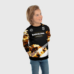 Свитшот детский Barcelona legendary sport fire, цвет: 3D-черный — фото 2