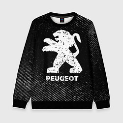 Свитшот детский Peugeot с потертостями на темном фоне, цвет: 3D-черный