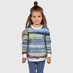 Свитшот детский Сшитые воедино кусочки ткани - patchwork, цвет: 3D-белый — фото 2