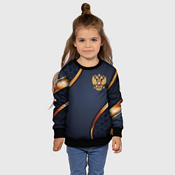 Свитшот детский Blue & gold герб России, цвет: 3D-черный — фото 2