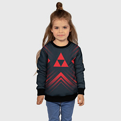 Свитшот детский Красный символ Zelda на темном фоне со стрелками, цвет: 3D-черный — фото 2