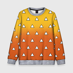 Детский свитшот Оранжевое кимоно с треугольниками - Зеницу клинок