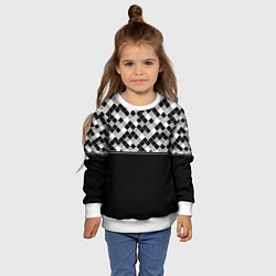Свитшот детский Черно-белый геометрический узор, цвет: 3D-белый — фото 2