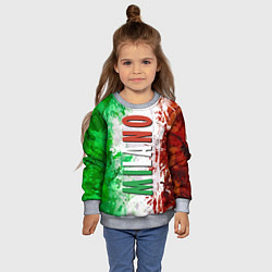 Свитшот детский Флаг Италии - кляксы, цвет: 3D-меланж — фото 2