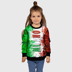 Свитшот детский Флаг Италии - кляксы, цвет: 3D-черный — фото 2