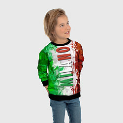 Свитшот детский Флаг Италии - кляксы, цвет: 3D-черный — фото 2