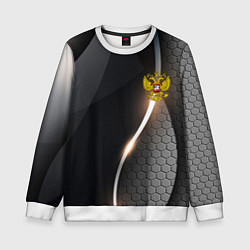 Детский свитшот Герб РФ киберпанк