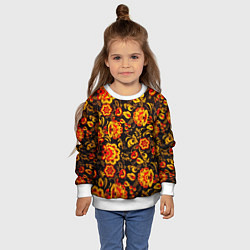 Свитшот детский Хохлома роспись, цвет: 3D-белый — фото 2