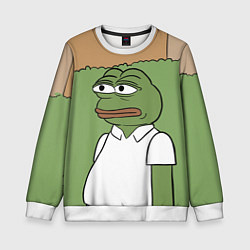 Свитшот детский Pepe Gomer прячется в кусты, цвет: 3D-белый