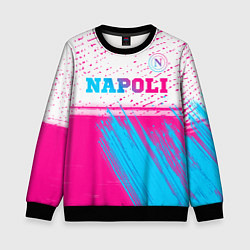 Свитшот детский Napoli neon gradient style: символ сверху, цвет: 3D-черный