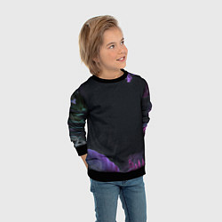 Свитшот детский Неоновые космические тропики, цвет: 3D-черный — фото 2