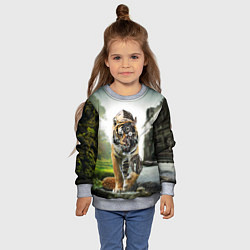 Свитшот детский Кибернетический тигр, цвет: 3D-меланж — фото 2