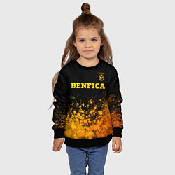 Свитшот детский Benfica - gold gradient: символ сверху, цвет: 3D-черный — фото 2