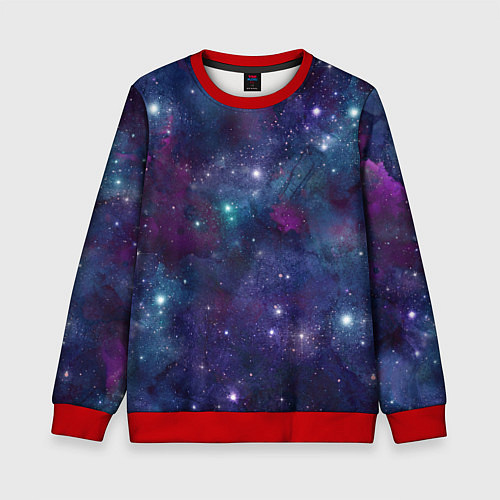 Детский свитшот Бесконечность звездного неба / 3D-Красный – фото 1