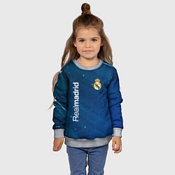 Свитшот детский Real madrid голубая абстракция, цвет: 3D-меланж — фото 2