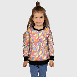 Свитшот детский Оранжевая мозаика акварель, цвет: 3D-черный — фото 2